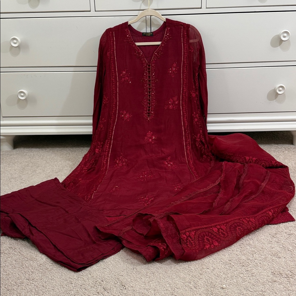 Agha noor 3 pcs embroidered suit